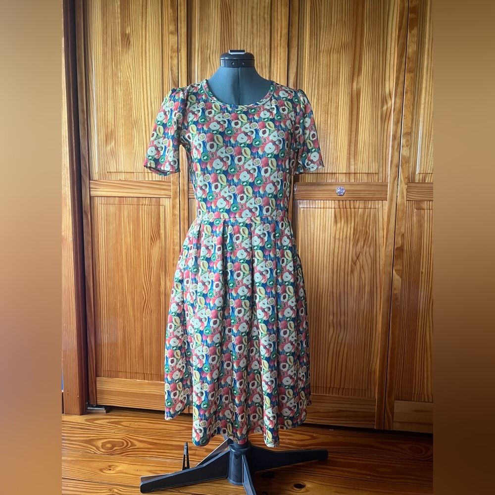 LuLaRoe Colorful Fruit Midi Dress Size Medium